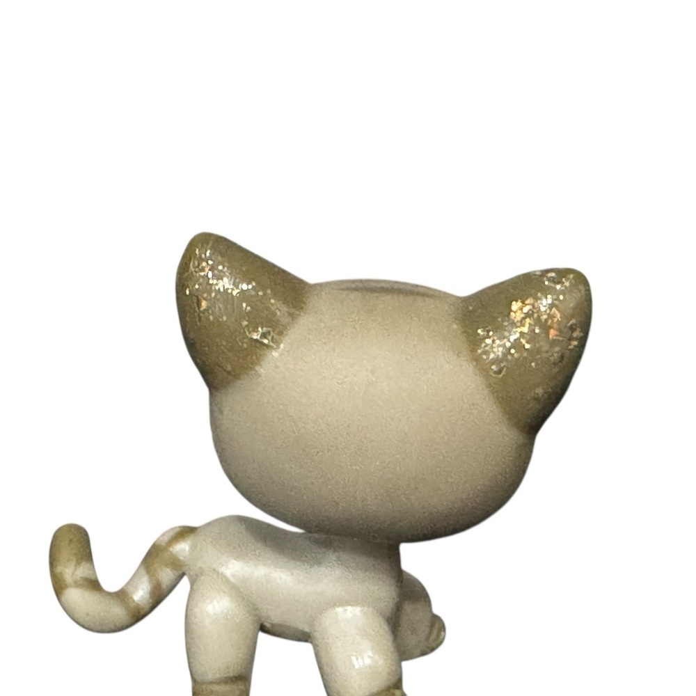 Littlest Pet Shop Shorthair Cat #483 Gray Tabby w/ Flower Over Eye: Authentic - Picture 6 of 7